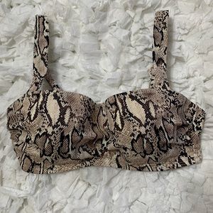 Shade Shore Animal Print Bikini Light Lift Padded Top Women’s Size 34C